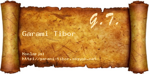 Garami Tibor névjegykártya